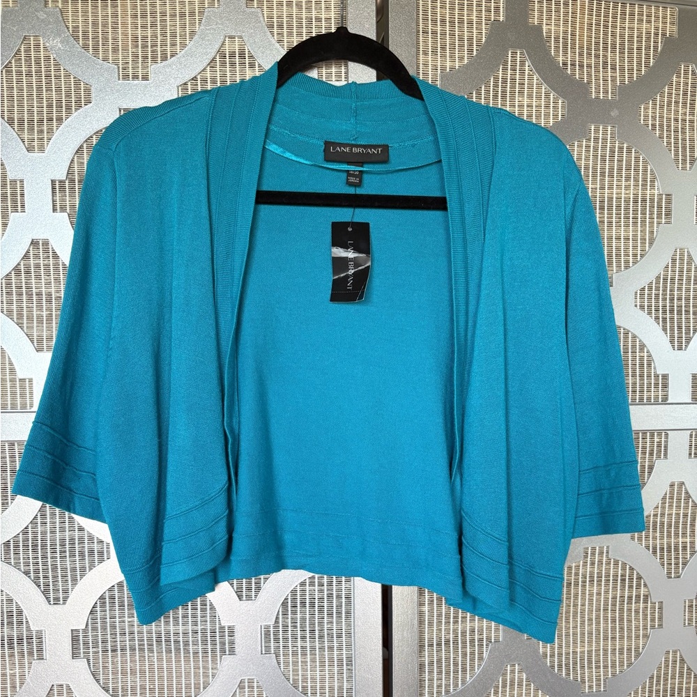NWT Lane Bryant Blue Cardigan Sweater Lightweight Knit